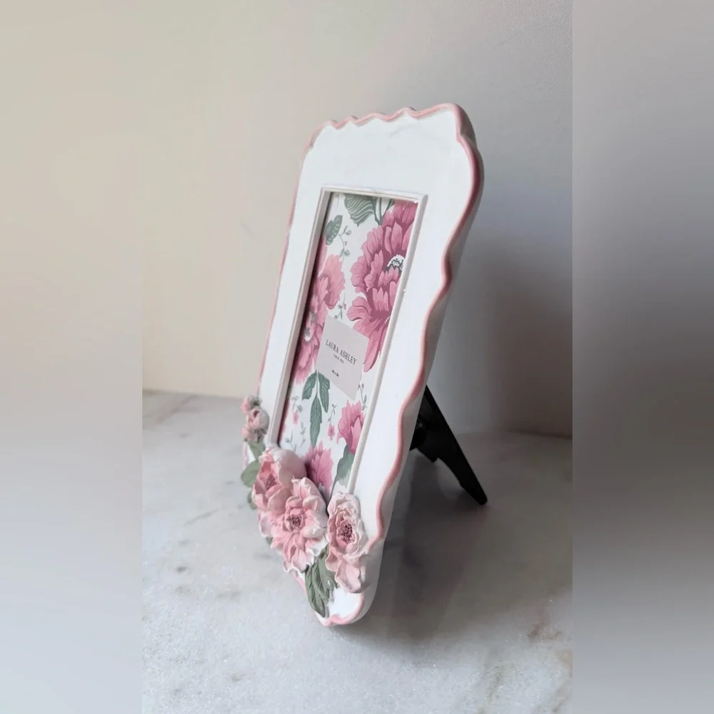 Laura Ashley Pink and White 3 D Floral Frame